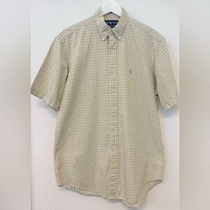 Ralph Lauren Classic Fit Short Sleeve Button Down Shirt Men’s L Plaid Check